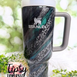 RTS Stanley Quencher 40 oz Leopard Print, Mica Swirl, and Glitter Tumbler bild 6