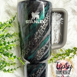 RTS Stanley Quencher 40 oz Leopard Print, Mica Swirl, and Glitter Tumbler bild 1