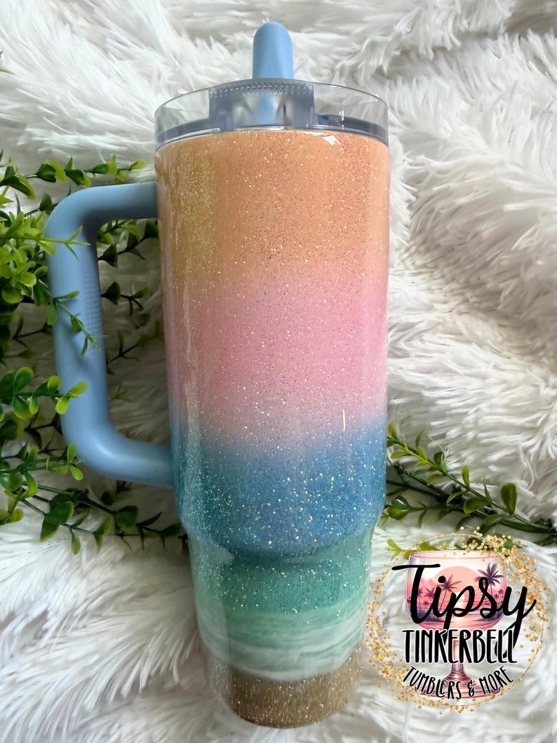 RTS Stanley Protour 30 oz Pastel Beach Glitter Tumbler bild 8