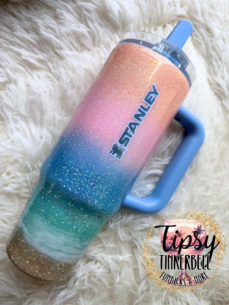 RTS Stanley Protour 30 oz Pastel Beach Glitter Tumbler bild 9