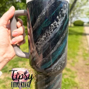 RTS Stanley Quencher 40 oz Leopard Print, Mica Swirl, and Glitter Tumbler bild 3