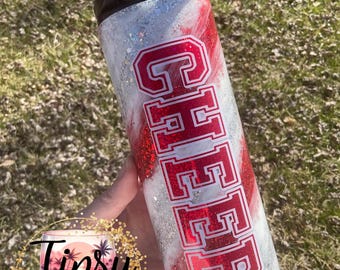 Vaso personalizado con purpurina epoxi Cheer, personalización gratuita