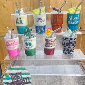 Epoxy Glitter Shot Glass Tumbler, 3 oz, Free Personalization