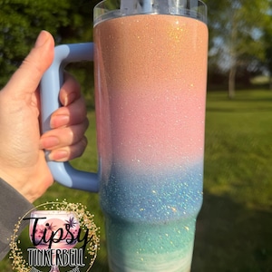 RTS Stanley Protour 30 oz Pastel Beach Glitter Tumbler bild 2