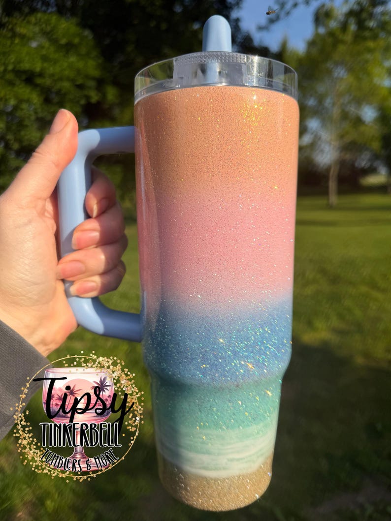 RTS Stanley Protour 30 oz Pastel Beach Glitter Tumbler bild 2