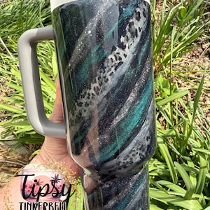 RTS Stanley Quencher 40 oz Leopard Print, Mica Swirl, and Glitter Tumbler bild 5