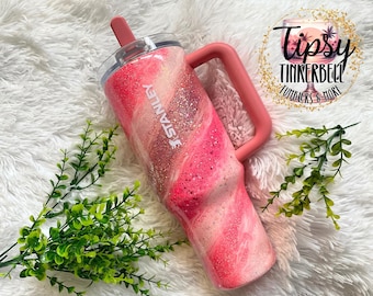 Authentic Stanley ProTour 30 or 40 oz Pink Milkyway Epoxy Glitter Tumbler