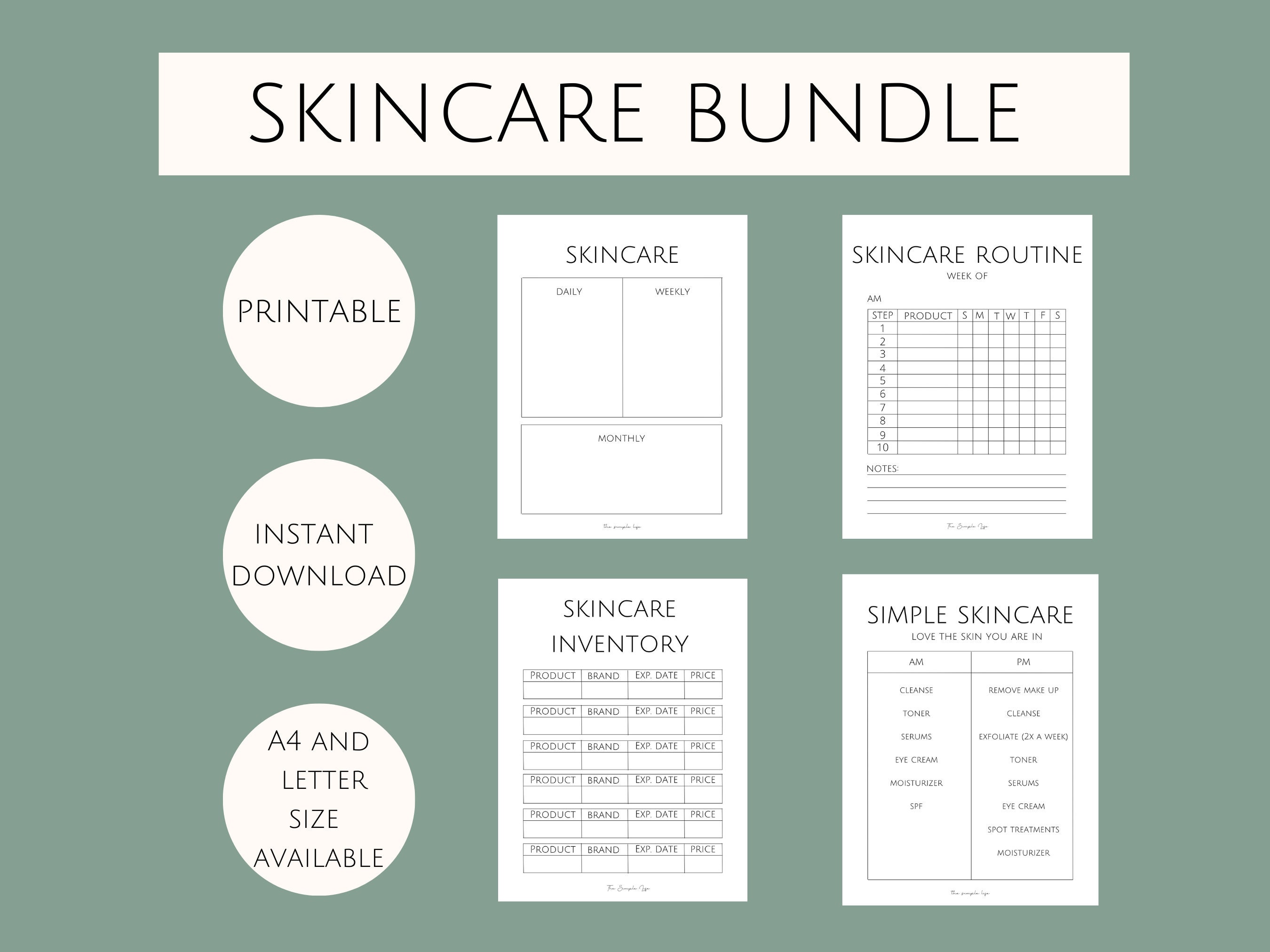 Skincare Printable Skincare Routine Printable Skincare - Etsy