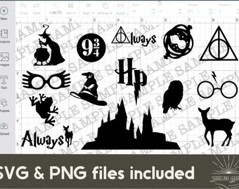 Wizarding Potter Inspired SVG PNG Bundle