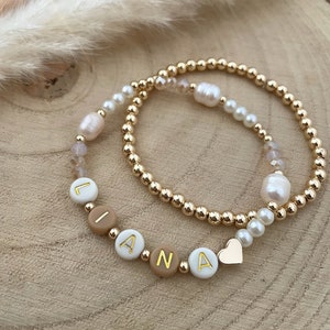 Pearl bracelet personalized with heart