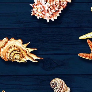 Orange Yellow Beige Wood Dock Navy Design Printed 100% Combed Cotton Quilting Fabric - CQ-370