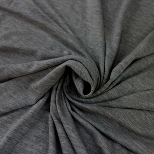 Tissu tricoté en jersey de rayonne lourd 2 tons charbon de bois par cour - Style 406
