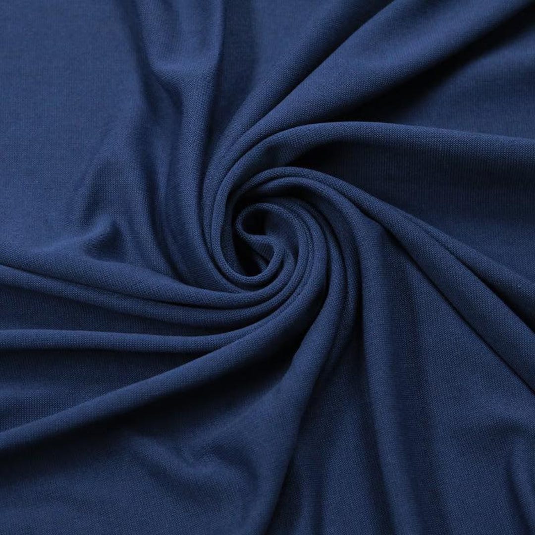 Deep Blue Modal Poly Sand Wash Jersey Cupro Knit Fabric by the Yard ...