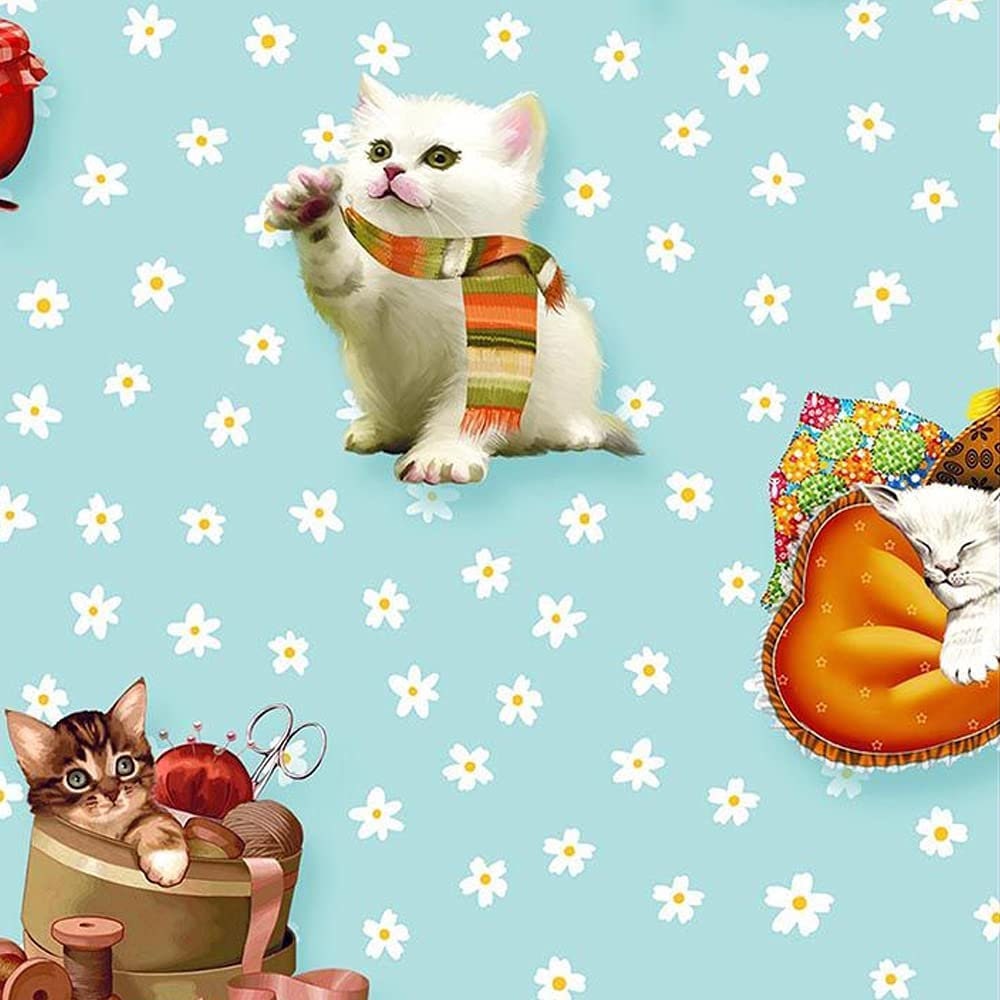 Seafoam Black Orange Fashion Kittens Design Printed 100 Seafoam Black Orange Fashion Kittens Design Printed 100