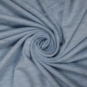 Blue Rain Chambray Heavyweight Rayon Jersey Spandex Knit Fabric by the Yard - Style 406