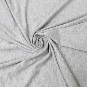 Tissu tricoté en jersey de rayonne lourd gris chiné par cour - Style 406