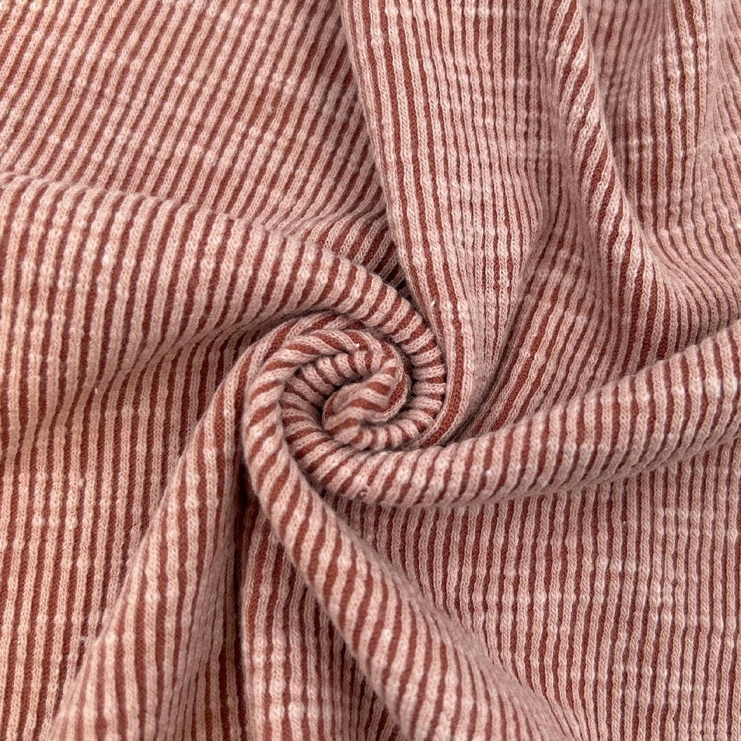 Peach Dark Heavy-weight Rib Sand Wash Knit Fabric by the Yard - Style ...