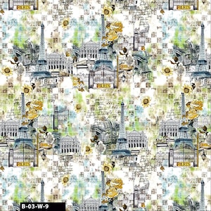 Grab Your Paris Design Printed 100% Combed Cotton Quilting Fabric!!!