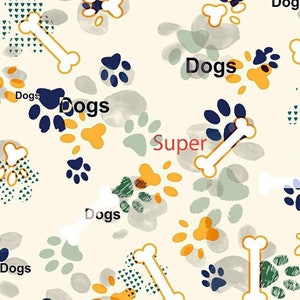 Orange Green Navy Super Dogs Design Printed 100% Combed Cotton Quilting Fabric - CQ-357