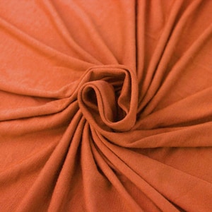 Tissu tricoté en jersey de rayonne épais orange par cour - Style 406