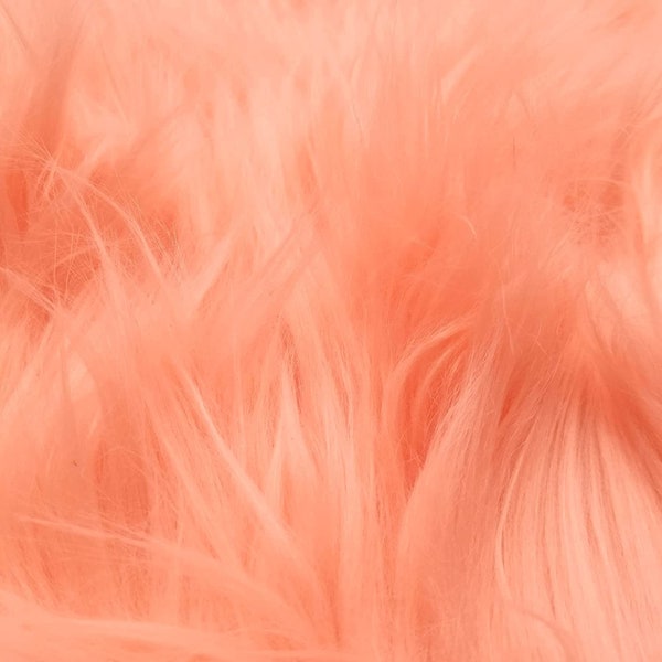 Peach Faux Fur Fabric Long Pile Mongolian - Style 5000