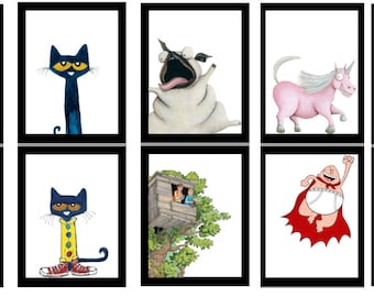 Diverse Children’s Book Character Posters - Storybook Characters with a Black Frame - 100+ Options!