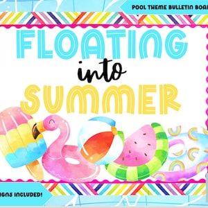 Summer Pool Floaties Theme Bulletin Board and Door Kit- End of the School Year
