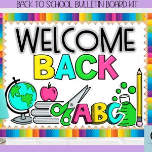 Welcome Back to School Bulletin Board and Door Kit- School Supplies Theme