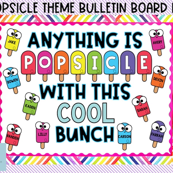 Popsicle Theme Bulletin Board und Tür Kit - alles ist Popsicle mit diesem coolen Bunch-Sommer Bulletin Board