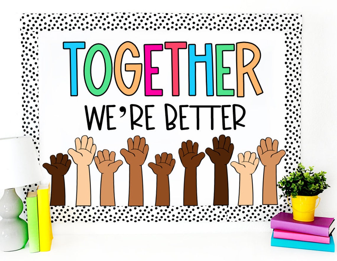 Together We're Better Bulletin Board and Door Kit Etsy