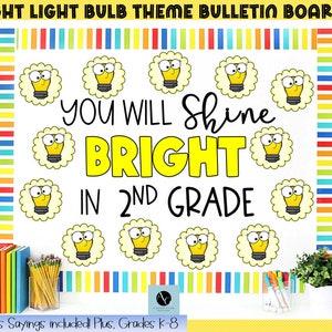 Shine Bright Light Bulb Theme Bulletin Board Kit- Back to School The Future is Bright
