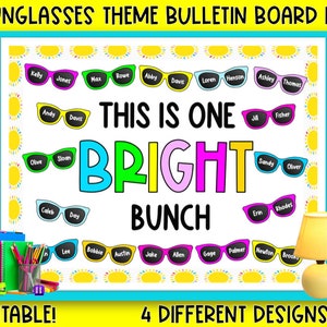 Bright Year Sunglasses Theme Bulletin Board and Door Kit- Back to School Bulletin Board/ Door