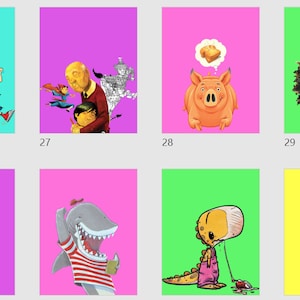 Bright and Neon Children’s Story Book Character Posters- 96 Options
