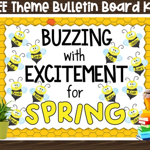 Bee Theme Spring Bulletin Board Kit Etsy