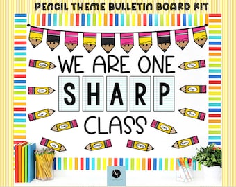 We Are One Sharp Class- Pencil Theme Bulletin Board Kit- Back to School Decor