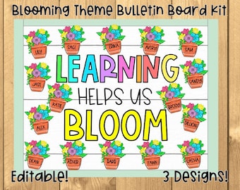 Spring Flowers Blooming Bulletin Board Kit