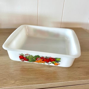 1970s Vintage Glasbake Vegetable Medley by Jeannette 8 Casserole Baker J2428 MCM image 1