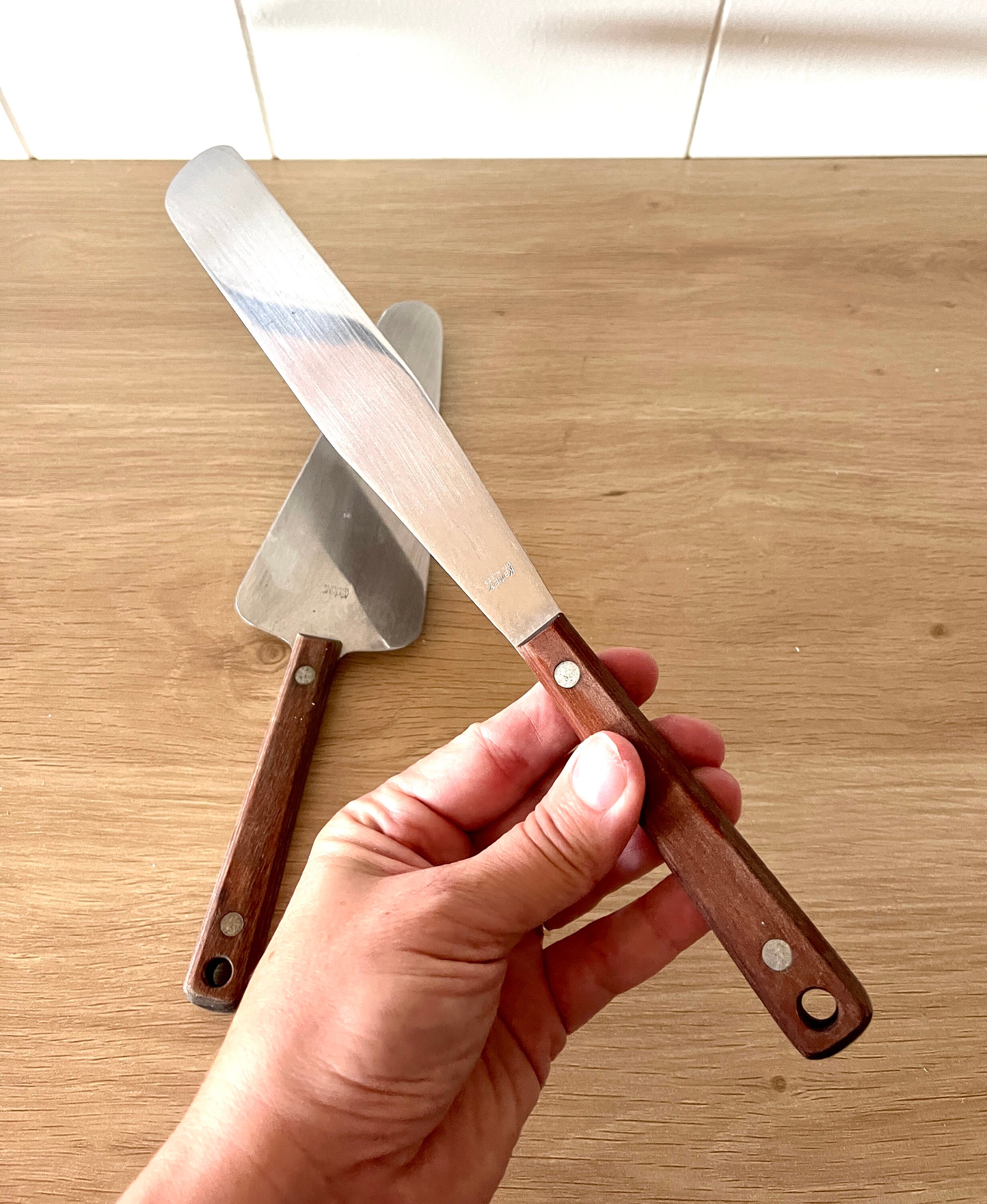 Vintage Mid Century Kabar Stainless Cake Pie Knife Server Set Etsy