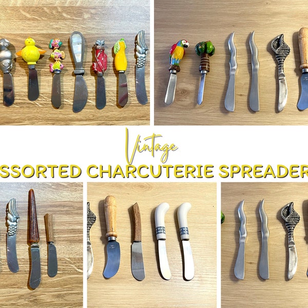 Retro Cheese Spreaders for your Charcuterie Boards Party Trays Alligator Fruit Fish Chick Golf etc  Collectible Serving Utensils CHOICE