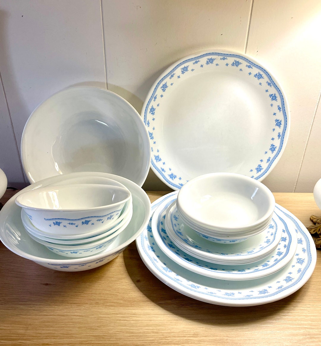 Vintage Morning Blue Corelle Dishes Plates Bowls SOLD INDIVIDUALLY
