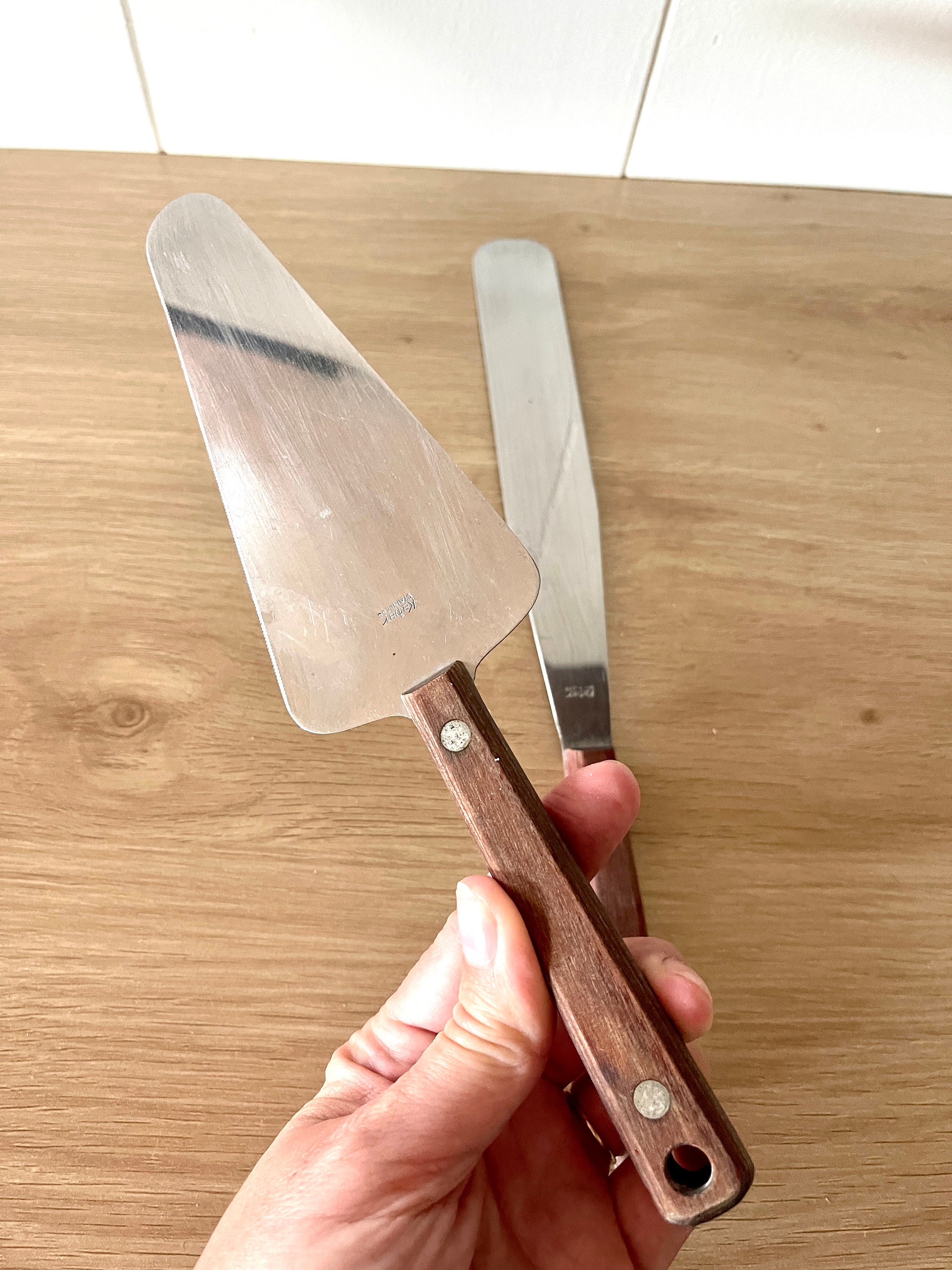 Vintage Mid Century Kabar Stainless Cake Pie Knife Server Set Etsy