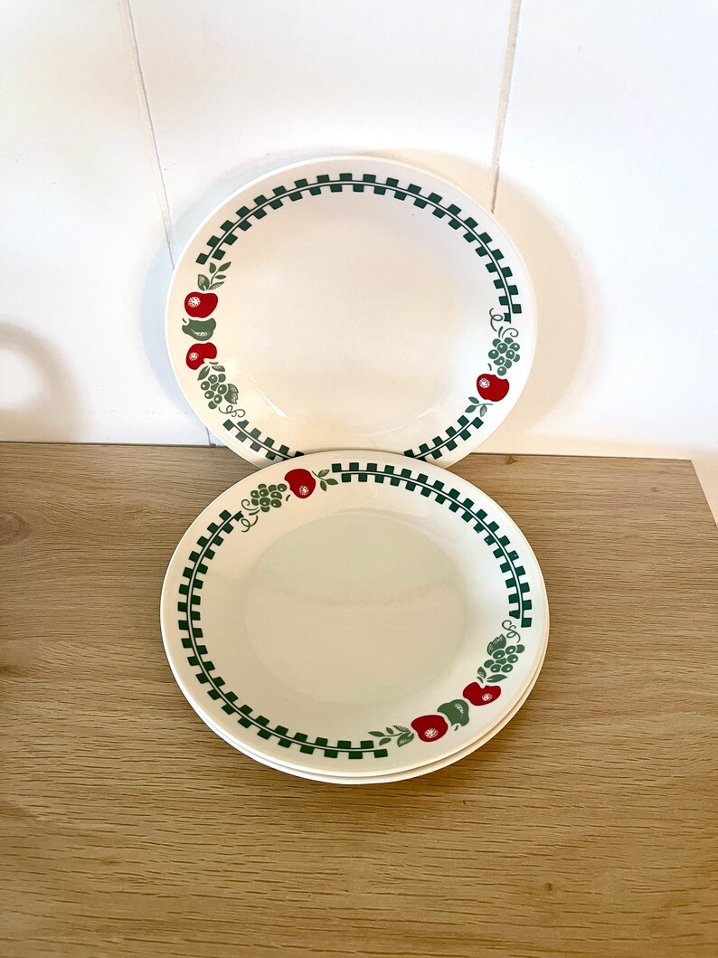 Vintage 80s Corelle Farm Fresh Appetizer Dessert Bread Plates Etsy