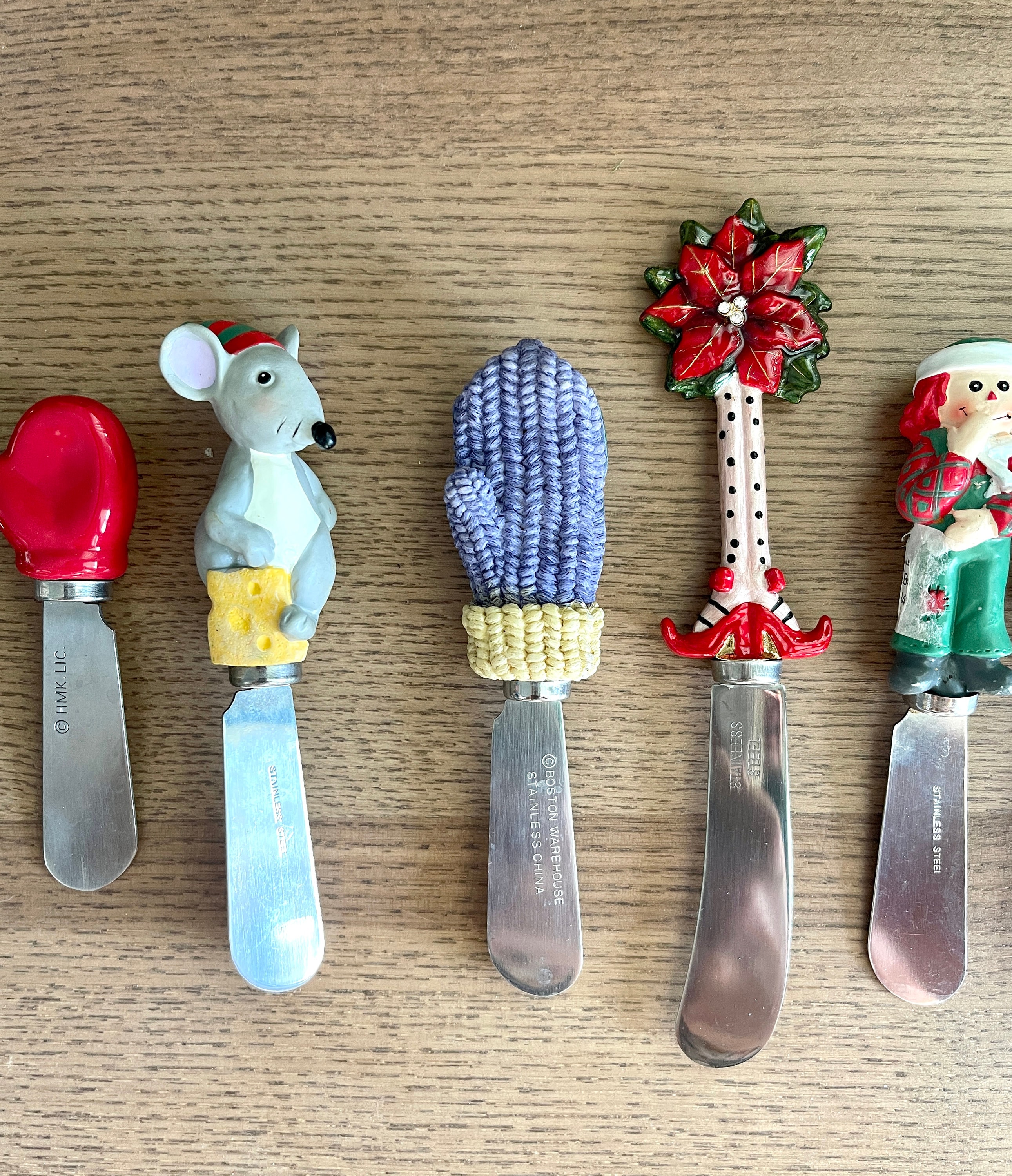 Vintage Holiday Cheese Spreaders SOLD INDIVIDUALLY Party Server