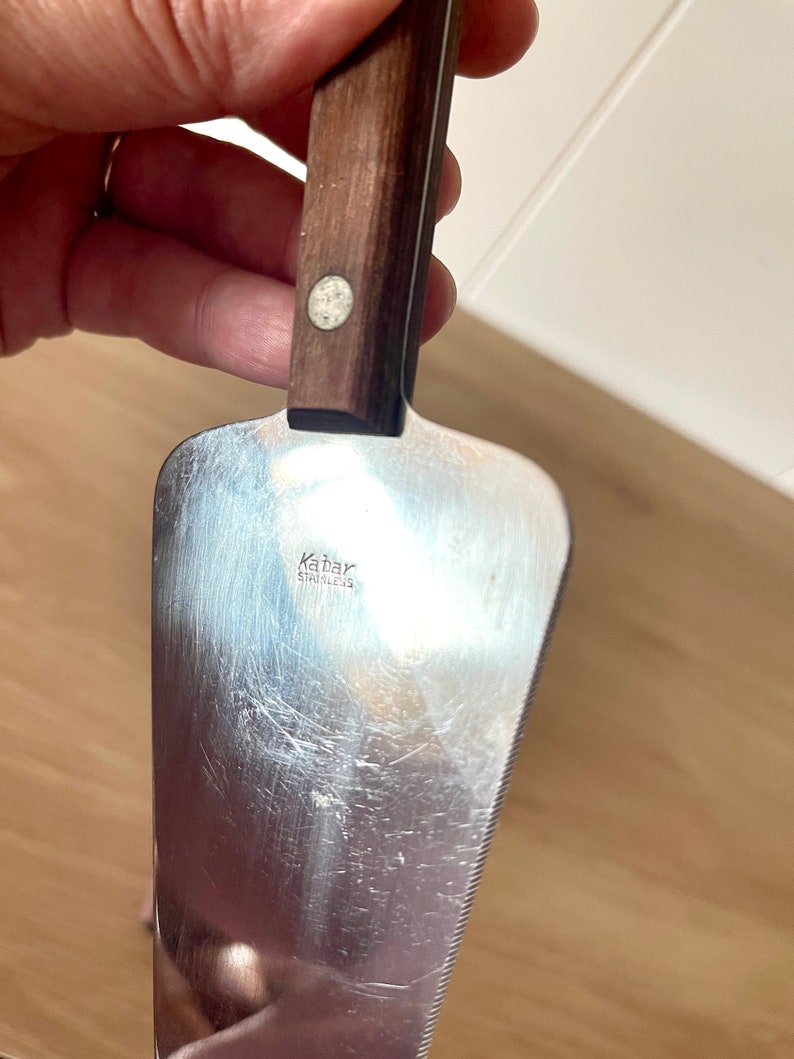 Vintage Mid Century Kabar Stainless Cake Pie Knife Server Set Etsy