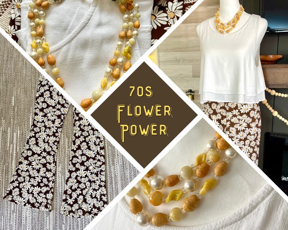 Groovy 70s Vintage inspired 3-Piece Daisy Bellbot… - image 1