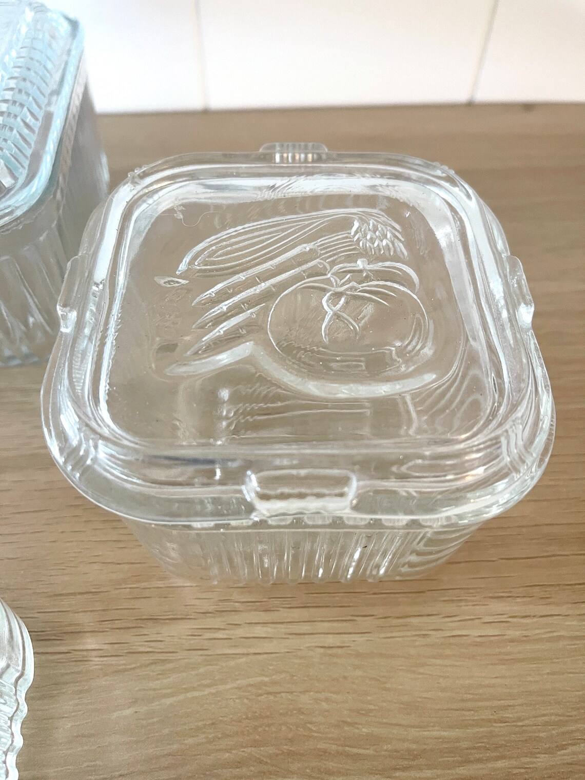 Vintage 50s Glass Refrigerator Dishes With Lids & Meats Tray | Etsy