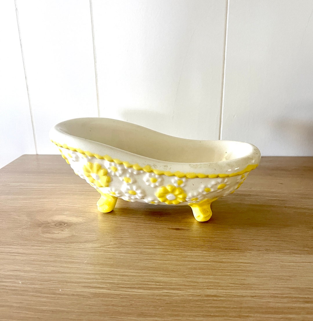 Vintage 1950s Clawfoot Bathtub Soap Trinket Planter Dish Etsy