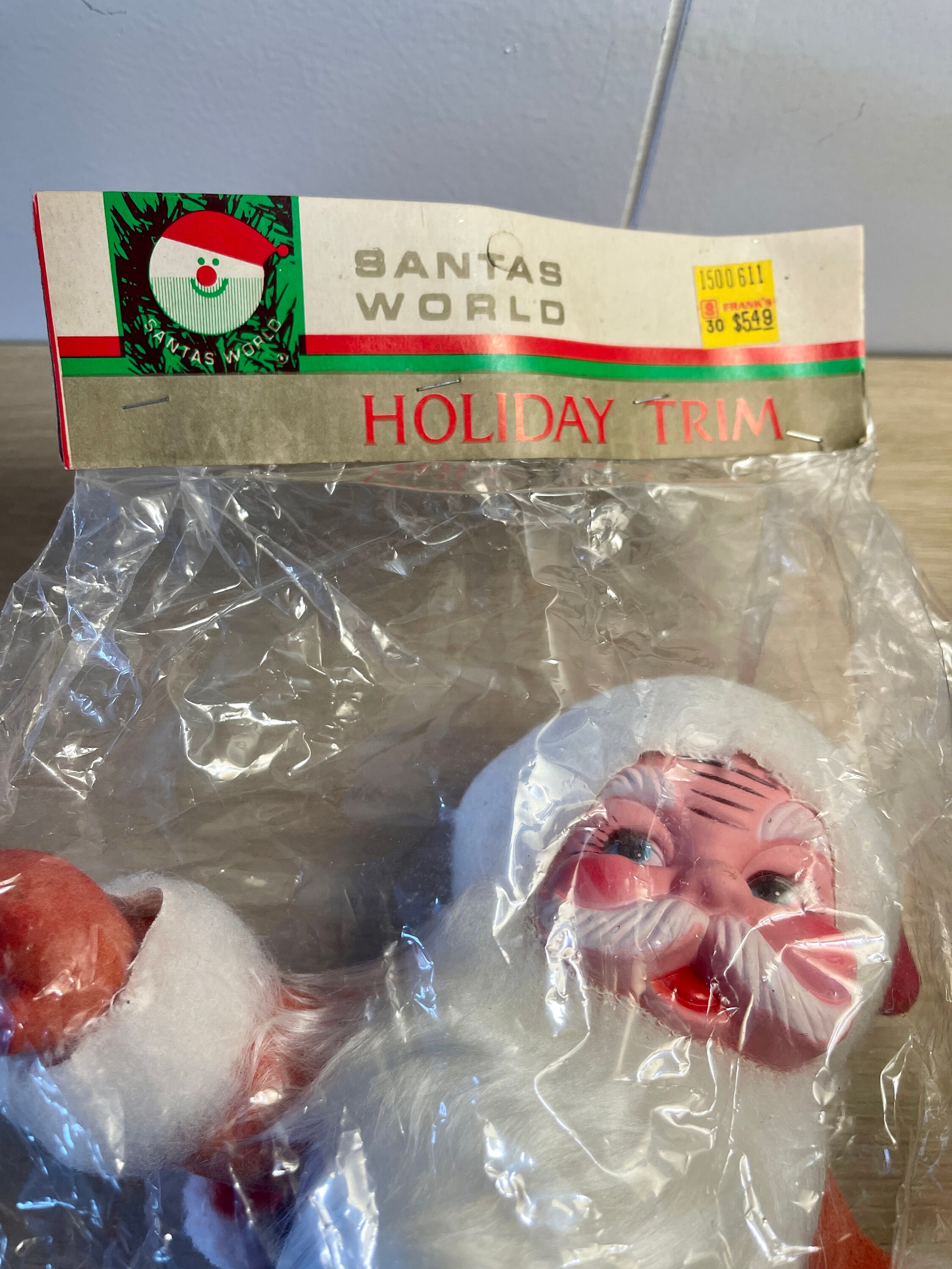 NOS Vintage Kurt Adler Santas World Flocked Large 12 Santa Claus Retro Nos vintage kurt adler santas world flocked large 12 santa claus retro