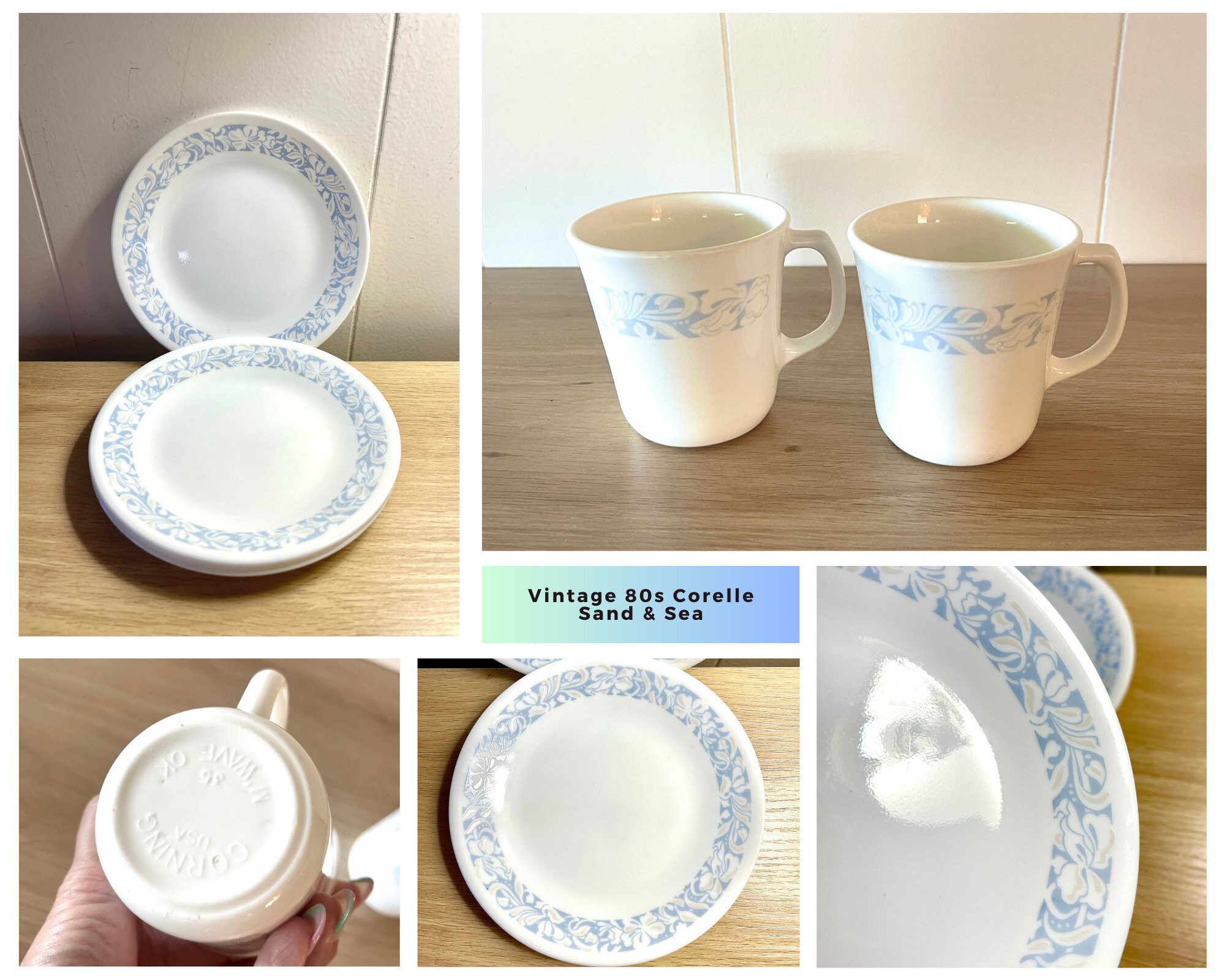 Vintage 80s Corelle by Corning Sea Sand Retired Print Plates Dinnerware Mugs Replacement Sold Individually Etsy