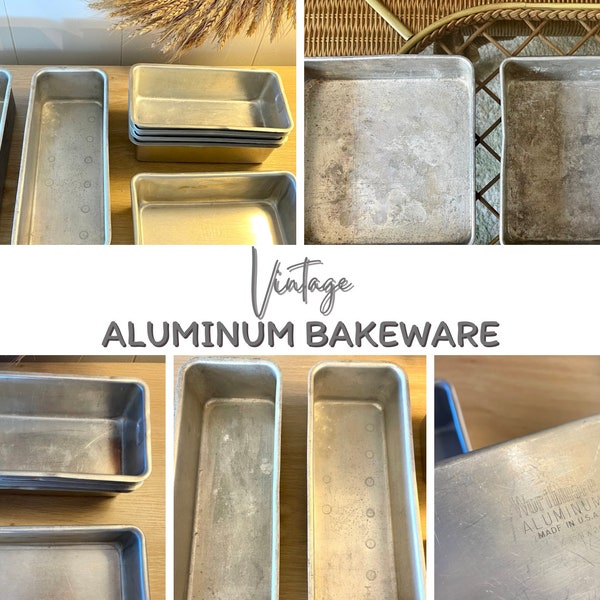 Vintage Aluminum loaf & Cake pans SOLD INDIVIDUALLY retro ovenware bakeware cookware culinary bread Micro Worthmore Wear-Ever